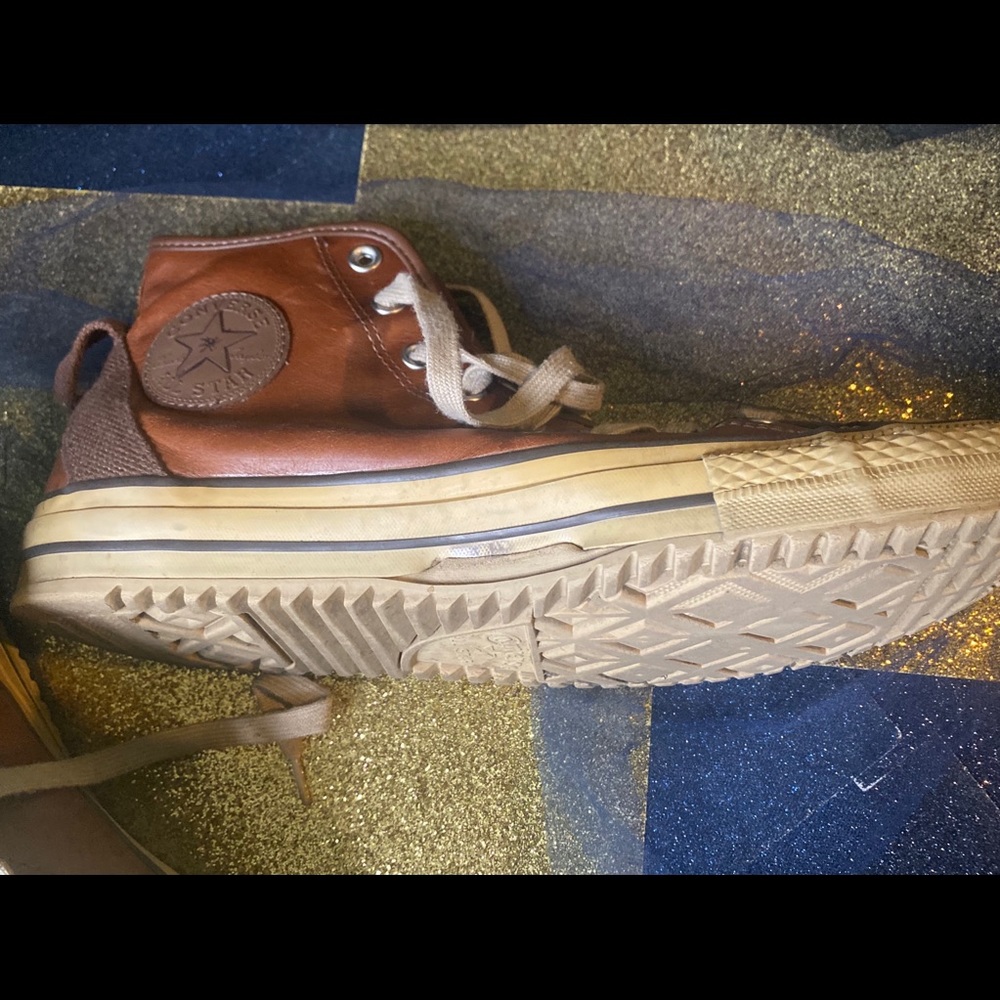 CONVERSE LTHR VTG WARM COGNAC Sneakers FLAWED RARE - Picture 16 of 16
